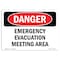 Signmission Safety Sign, OSHA Danger, 5" Height, Emergency Evacuation Meeting Area, Landscape OS-DS-D-57-L-2328 - alternate 1